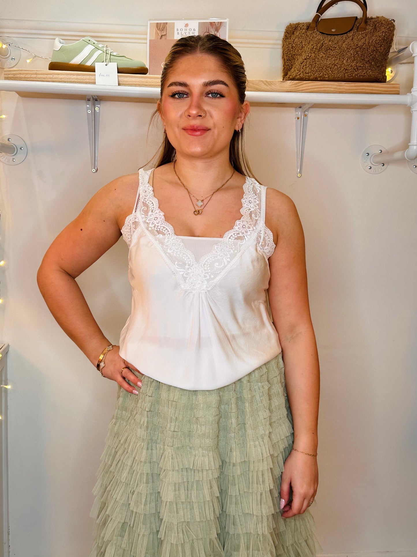 Pretty in Tulle Tiered Sage Green Skirt