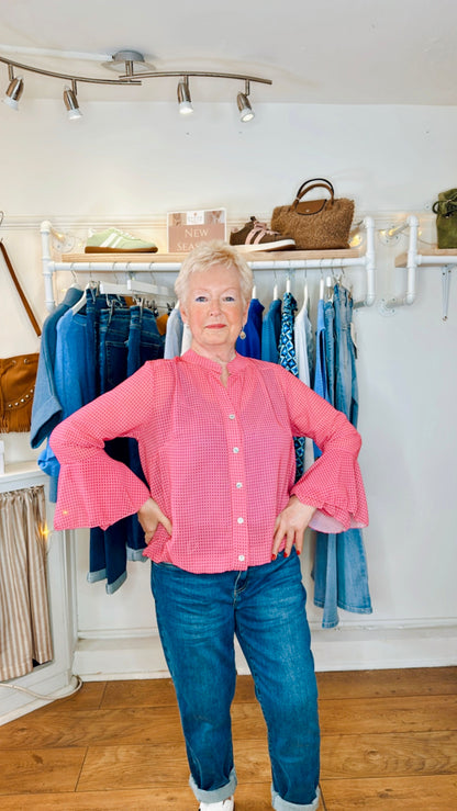 Soft pink Spanish Sleeve Blouse