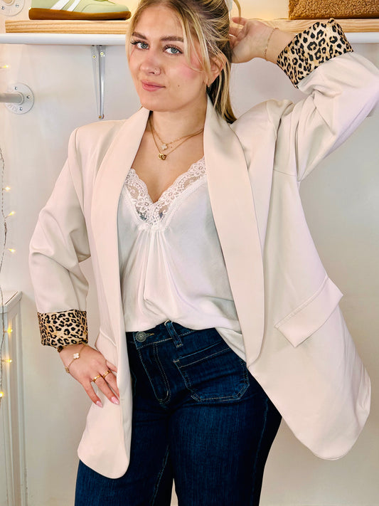 Leopard lined blazer