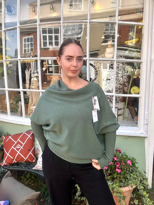 Khaki Super Soft Slouch Jumper