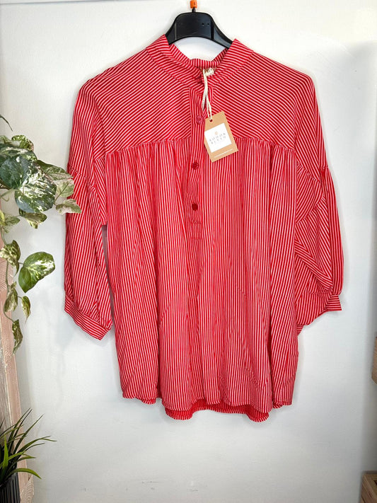 Cherry Red Stripe Shirt