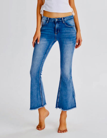 The Laxfield Skinny Flare crop jeans - light wash