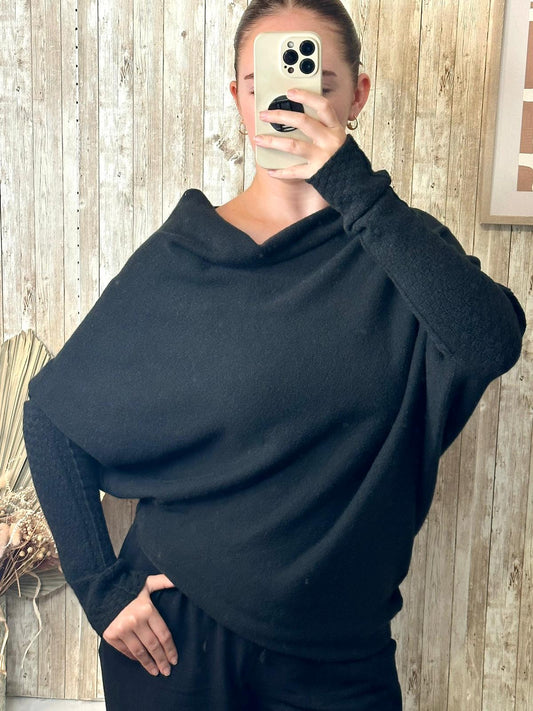 Black Super Soft Slouch Jumper