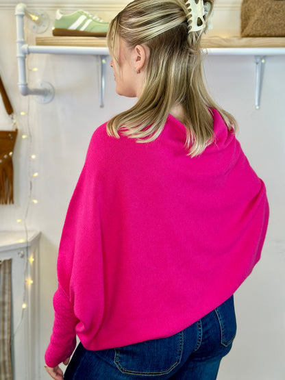 Fuschia Super Soft Asymmetric Jumper