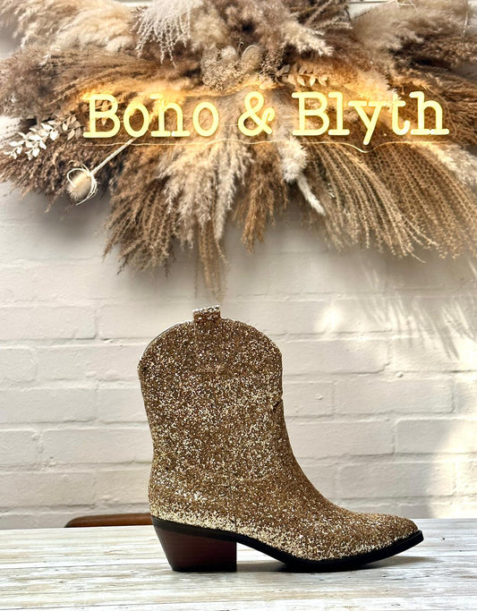 Gold Sparkle Cowboy Boot