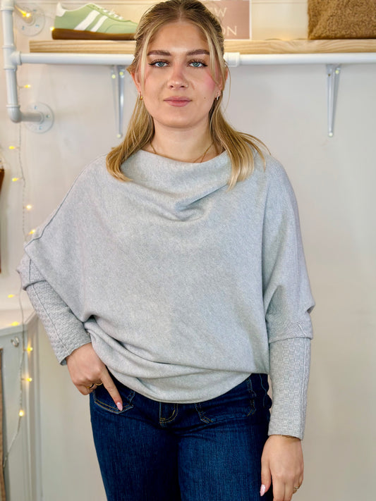 Light Grey Super Soft Asymmetrical Jumper