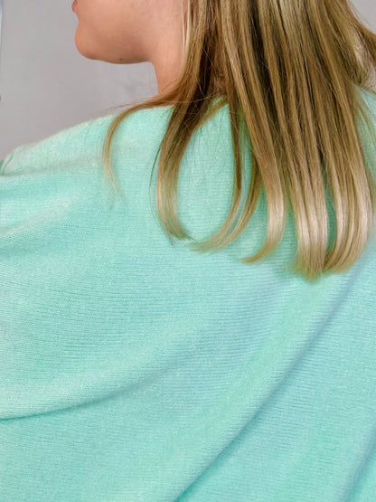 Mint green Super Soft Asymmetric Jumper