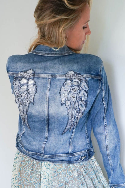 Angel wings denim jacket