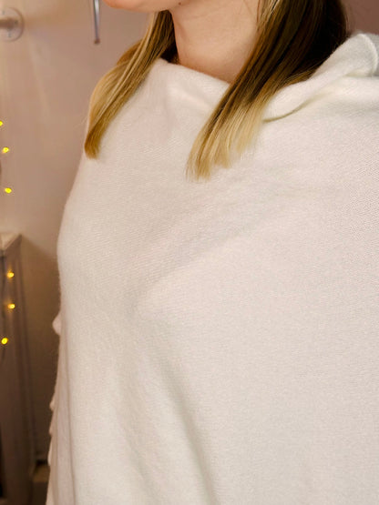 Ivory Super Soft Asymmetric Jumper