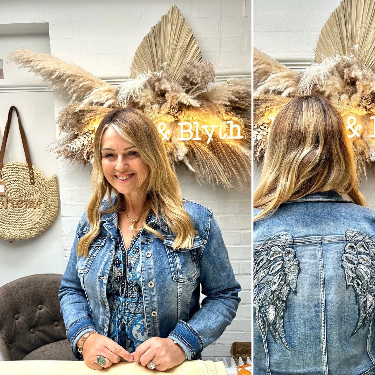 Angel wings denim jacket