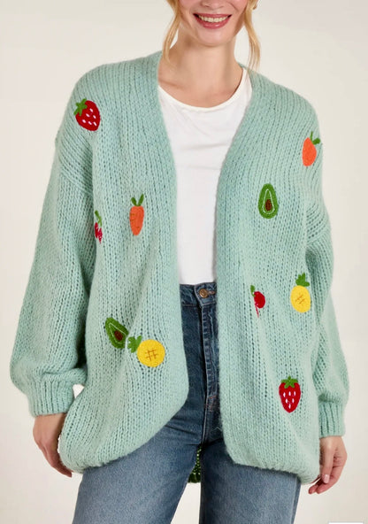 Be Fruity knit cardigan - sage