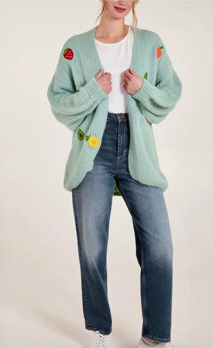 Be Fruity knit cardigan - sage