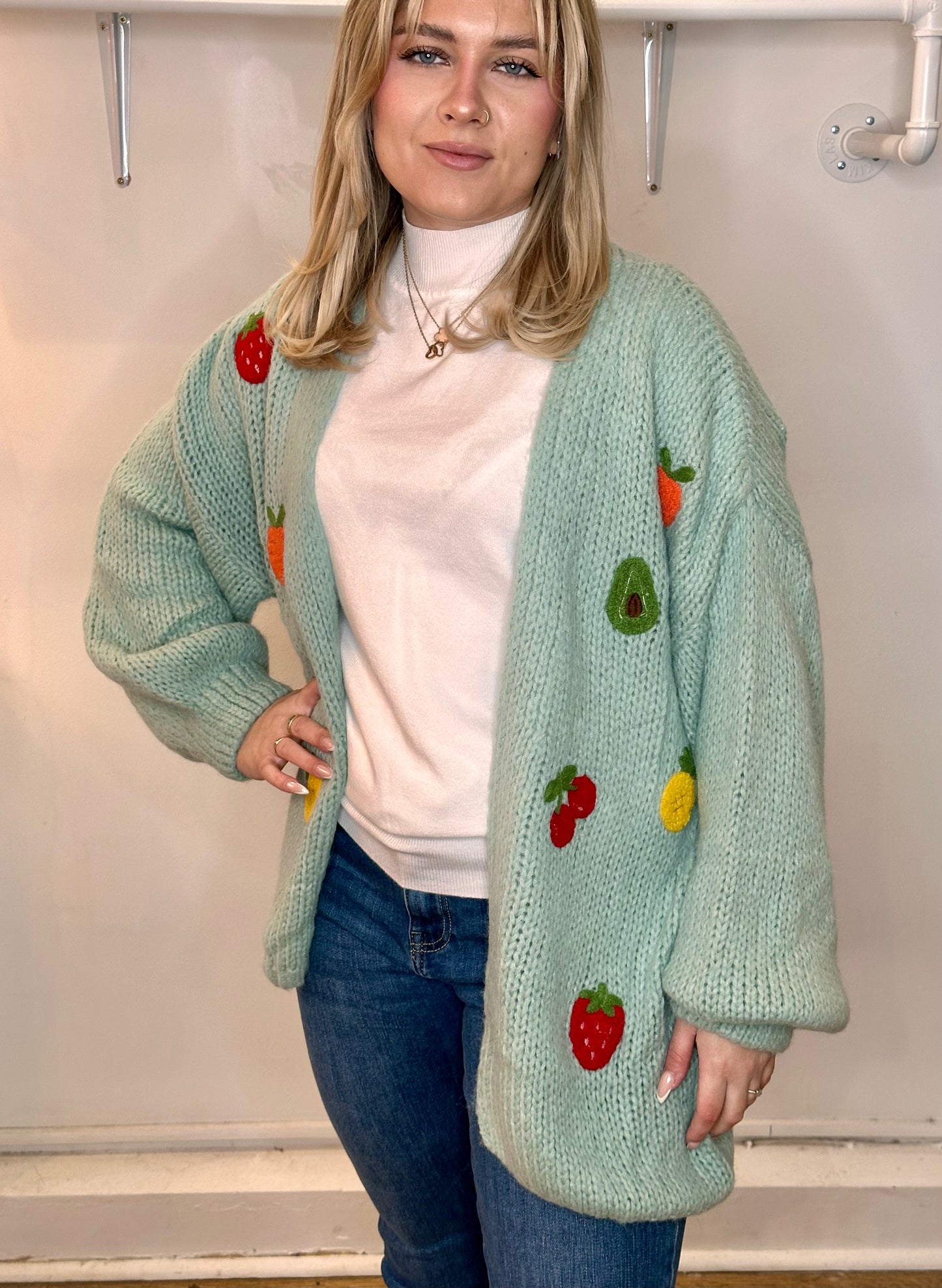 Be Fruity knit cardigan - sage