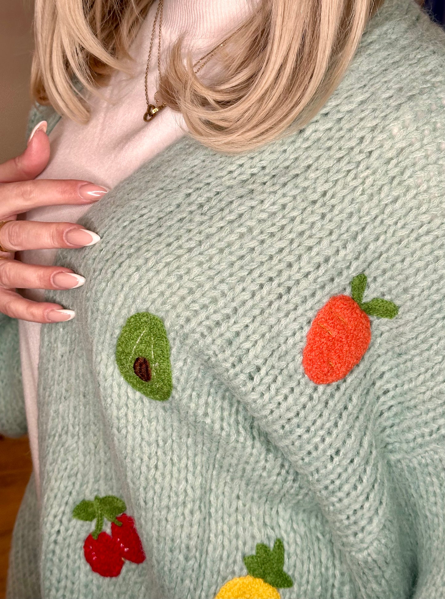 Be Fruity knit cardigan - sage