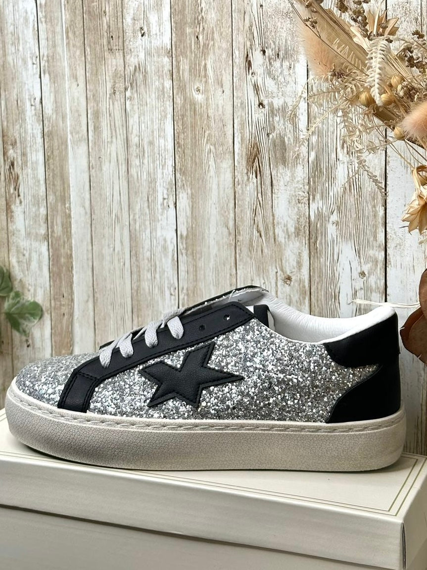 Black and Silver Sparkle Star Trainer