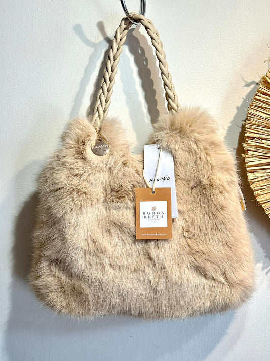 Alex Max Light Beige luxury fur Lucy bag